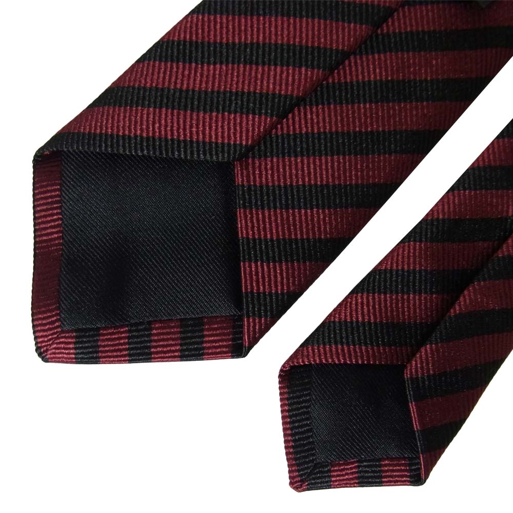 SAINT LAURENT サンローラン 557125 4Y009 6160 イタリア製 レジメンタル ネクタイ エンジ系【極上美品】【中古】
