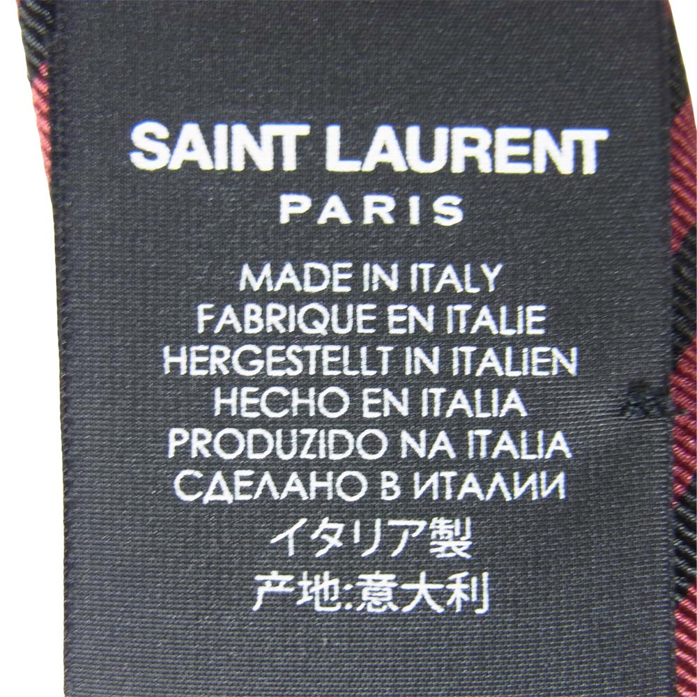 SAINT LAURENT サンローラン 557125 4Y009 6160 イタリア製 レジメンタル ネクタイ エンジ系【極上美品】【中古】