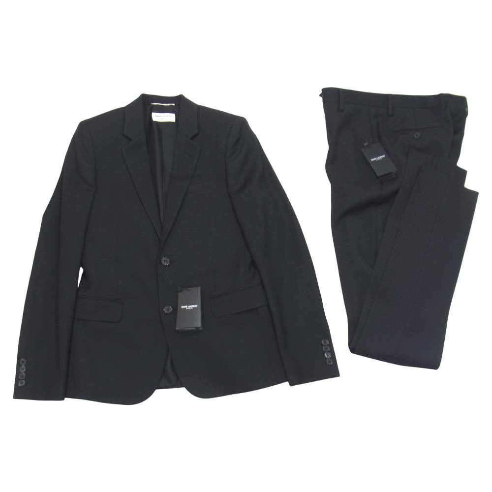SAINT LAURENT サンローラン 16AW 353089 YM24N エディ期 シングル 2B セットアップ スーツ ブラック系 44【新古品】【未使用】【中古】