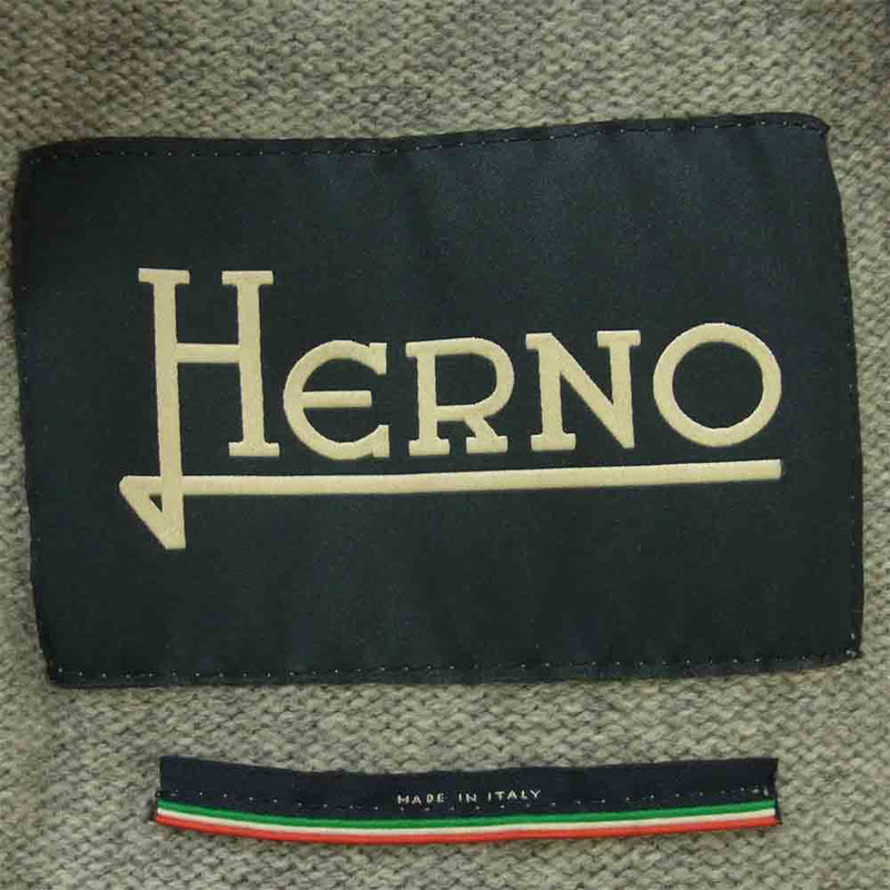 Herno ヘルノ 71433-397661 インナーダウン ニット カーディガン イタリア製 グレー系 44【美品】【中古】