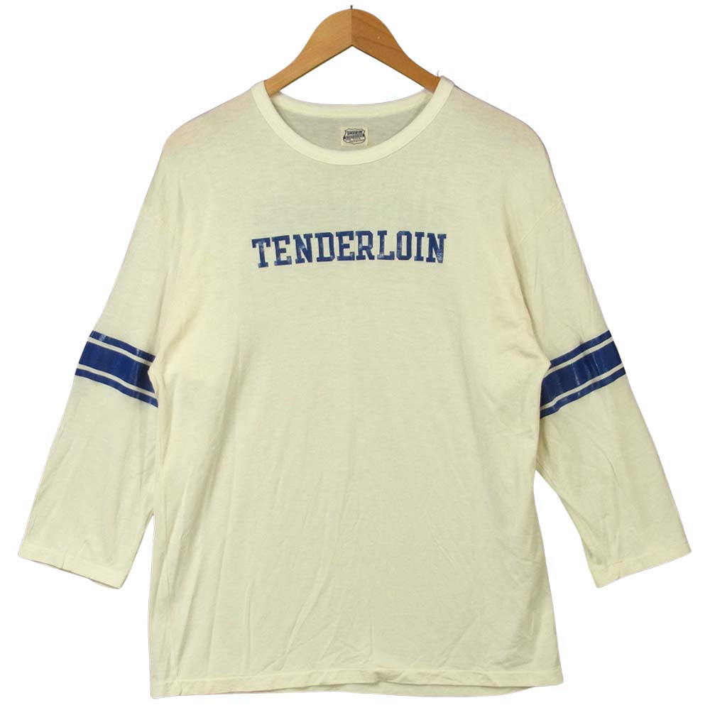TENDERLOIN テンダーロイン T-FOOTBALL フットボール プリント 7分袖 Tシャツ オフホワイト系 M【中古】