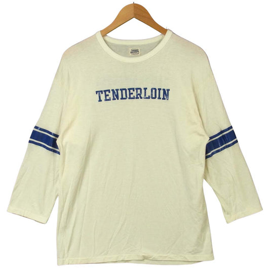TENDERLOIN テンダーロイン T-FOOTBALL フットボール プリント 7分袖 Tシャツ オフホワイト系 M【中古】