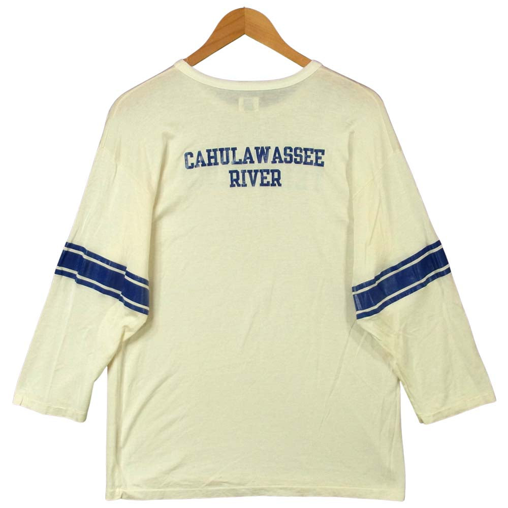 TENDERLOIN テンダーロイン T-FOOTBALL フットボール プリント 7分袖 Tシャツ オフホワイト系 M【中古】