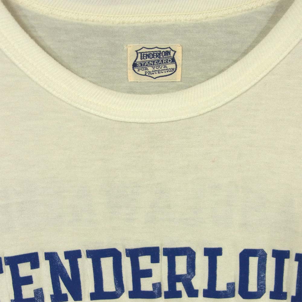 TENDERLOIN テンダーロイン T-FOOTBALL フットボール プリント 7分袖 Tシャツ オフホワイト系 M【中古】
