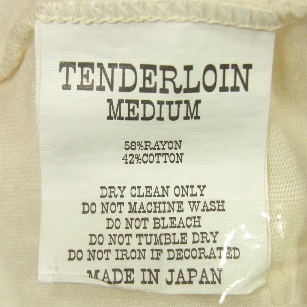 TENDERLOIN テンダーロイン T-FOOTBALL フットボール プリント 7分袖 Tシャツ オフホワイト系 M【中古】