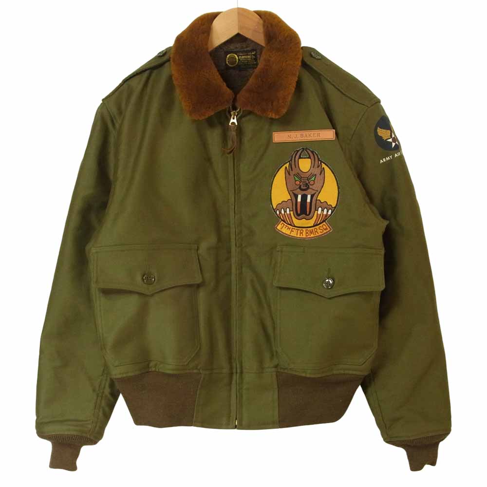 TOY'S McCOY トイズマッコイ B-10 ROUGH WEAR CLOTHING SCREAMIN DEMONS マリリンモンロー プリント フライトジャケット カーキ系 42【美品】【中古】