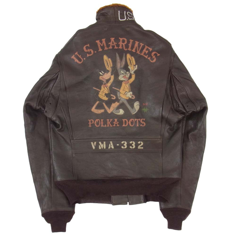 TOY'S McCOY トイズマッコイ AN-J-3A VMA332 POLKADOTS B.BUNNY G-1 フライトジャケット ダークブラウン系 40【美品】【中古】