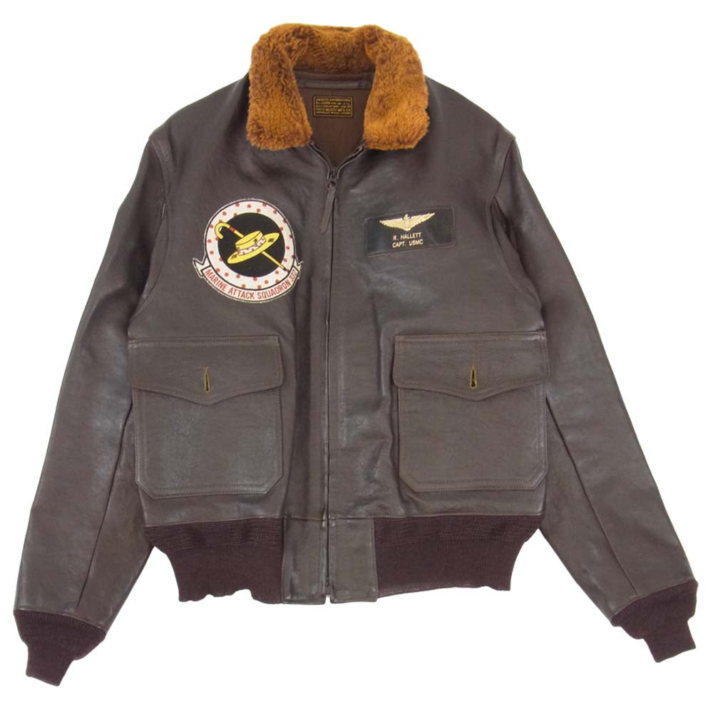 TOY'S McCOY トイズマッコイ AN-J-3A VMA332 POLKADOTS B.BUNNY G-1 フライトジャケット ダークブラウン系 40【美品】【中古】