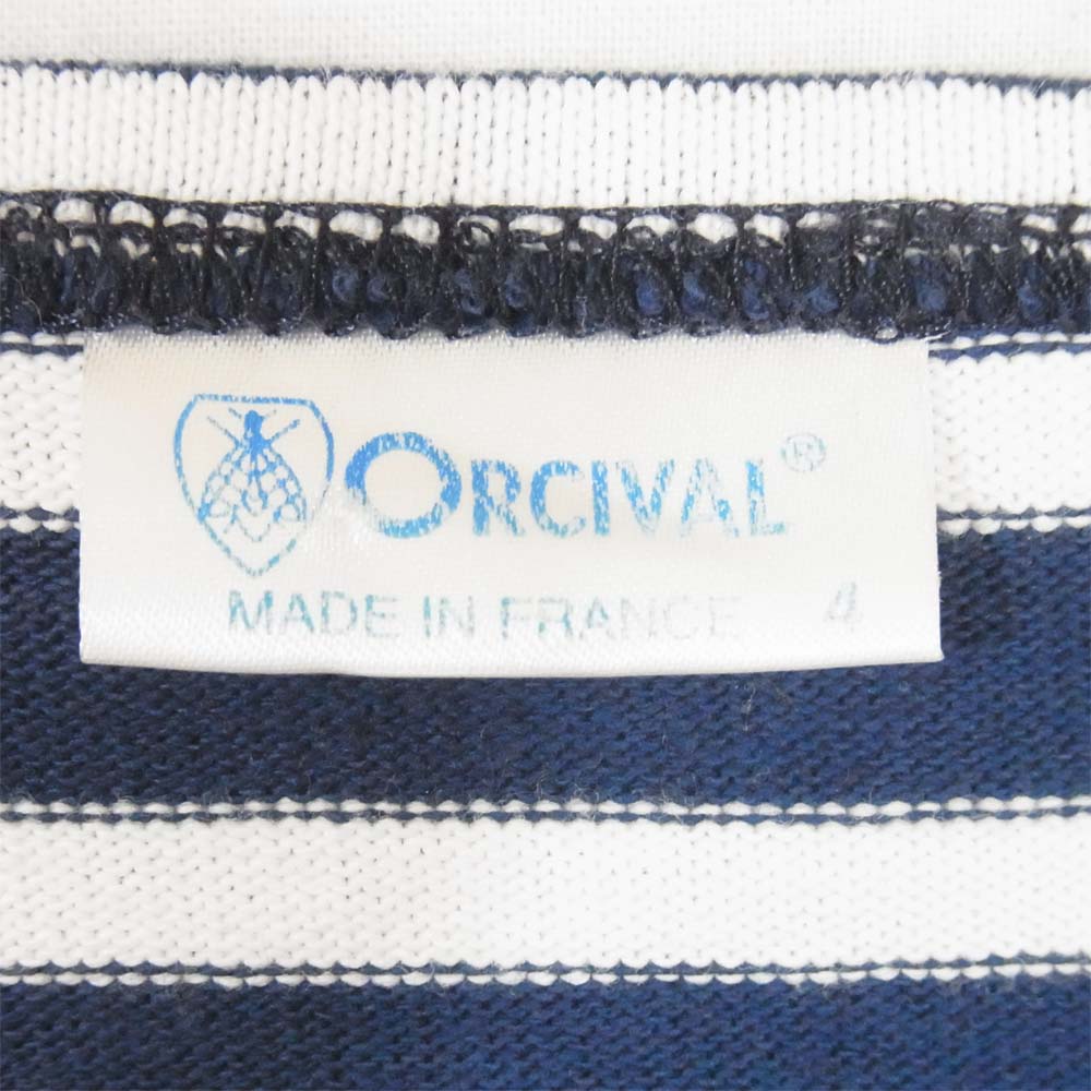 ORCIVAL オーシバル E18 947973 ボーダー 長袖 カットソー フランス製 コットン ネイビー系 4【中古】