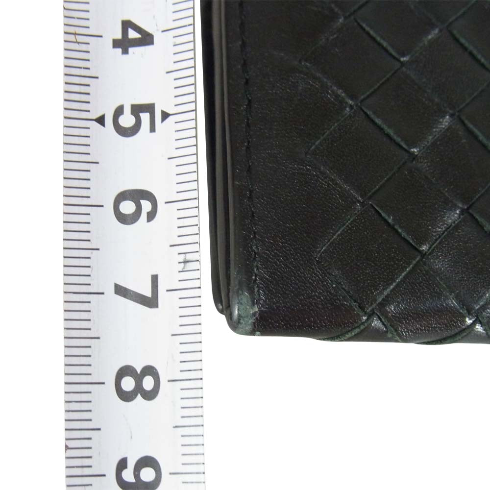 BOTTEGAVENETA ボッテガヴェネタ イントレチャート 2つ折 長財布 財布 イタリア製 ブラック系【中古】