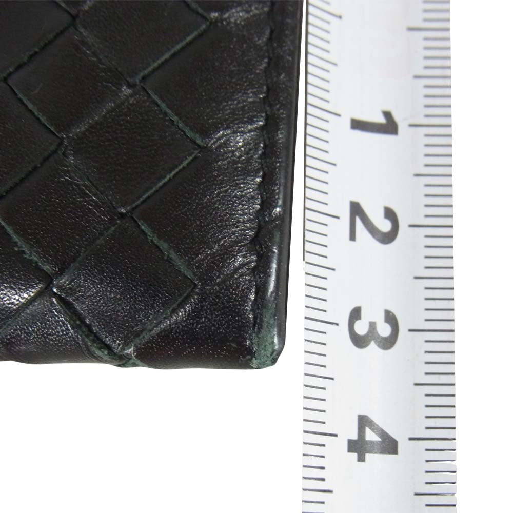 BOTTEGAVENETA ボッテガヴェネタ イントレチャート 2つ折 長財布 財布 イタリア製 ブラック系【中古】