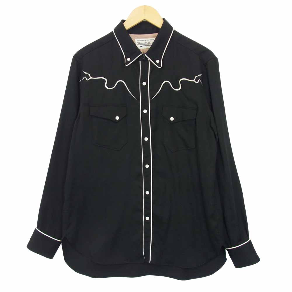 WACKO MARIA ワコマリア WESTERN SHIRTS スネーク刺繍 ウェスタンシャツ ブラック系 L【美品】【中古】