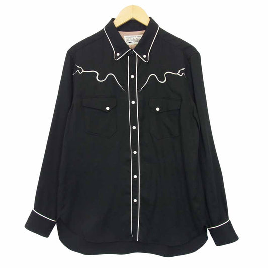 WACKO MARIA ワコマリア WESTERN SHIRTS スネーク刺繍 ウェスタンシャツ ブラック系 L【美品】【中古】