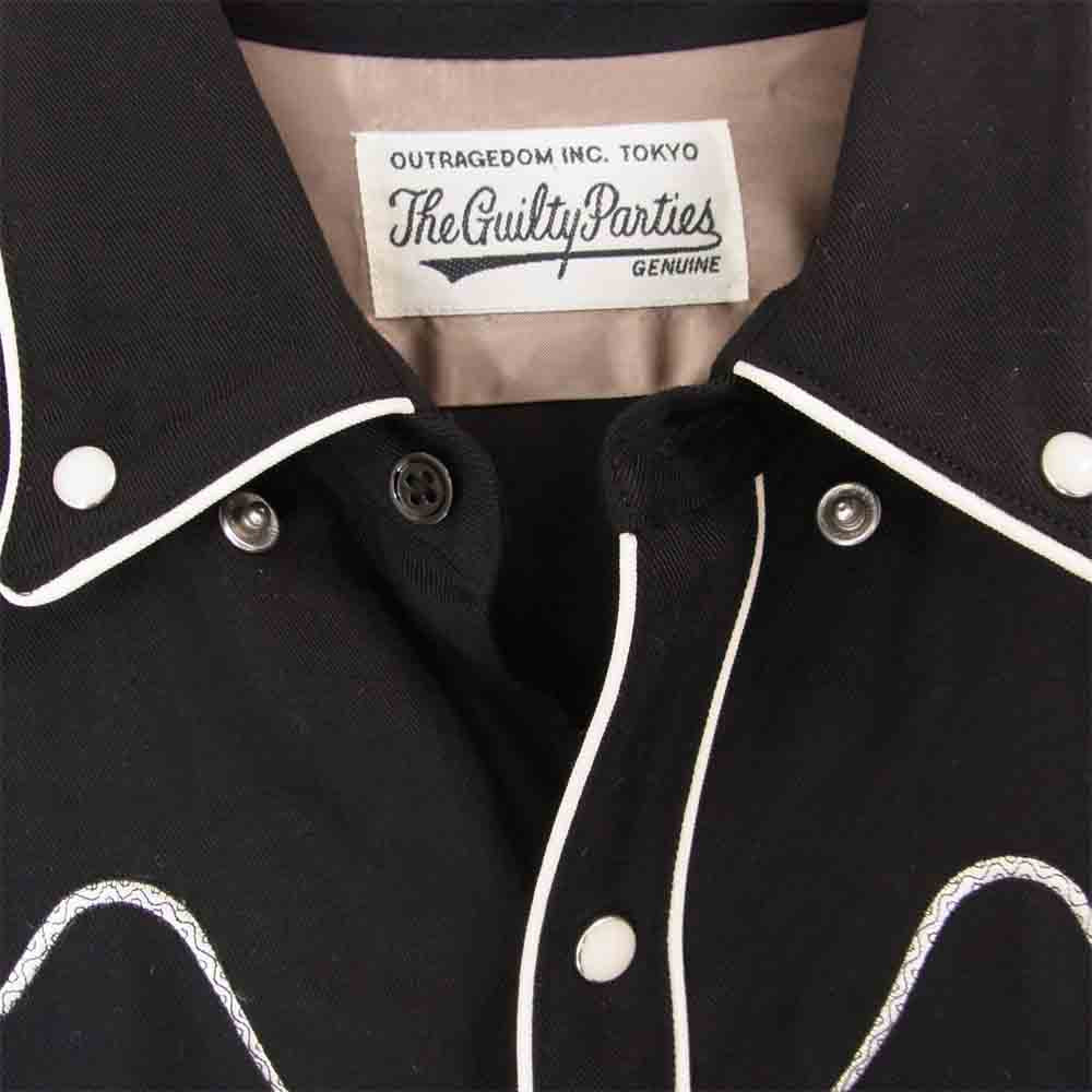 WACKO MARIA ワコマリア WESTERN SHIRTS スネーク刺繍 ウェスタンシャツ ブラック系 L【美品】【中古】