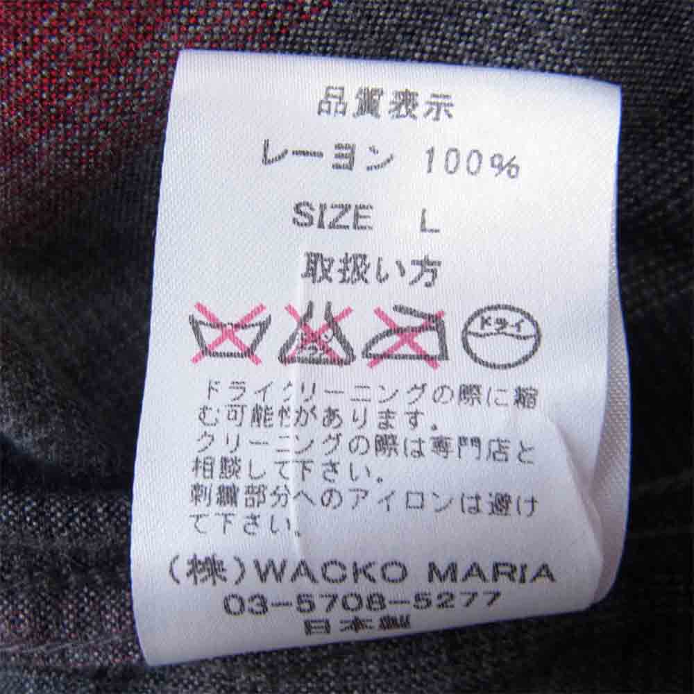 WACKO MARIA ワコマリア オンブレチェック オープンカラー グレー×レッド L【美品】【中古】