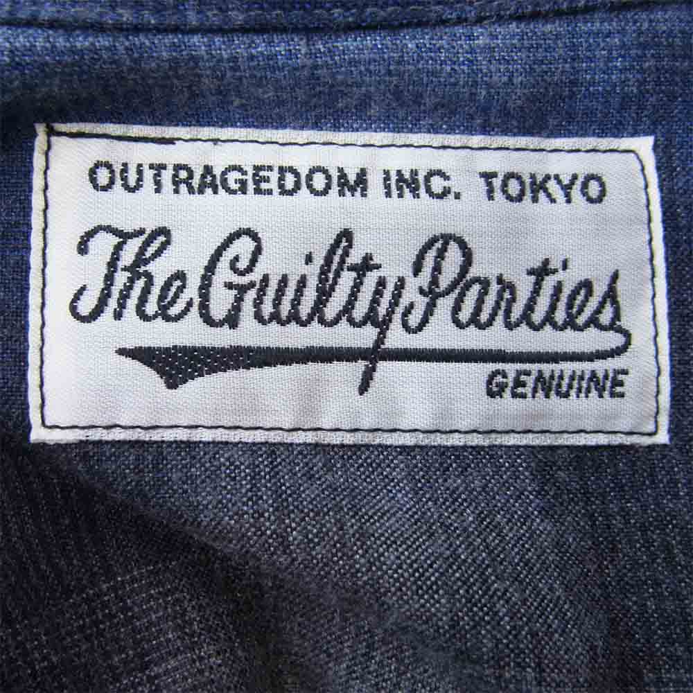 WACKO MARIA ワコマリア オンブレチェック オープンカラー グレー×ブルー L【美品】【中古】
