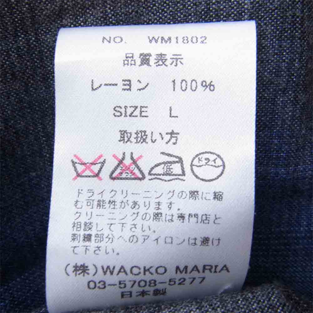 WACKO MARIA ワコマリア オンブレチェック オープンカラー グレー×ブルー L【美品】【中古】