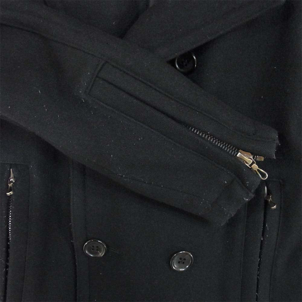 SHELLAC シェラック ショート ウール Pコート ショートコート 日本製 ボタン ブラック系 44【中古】