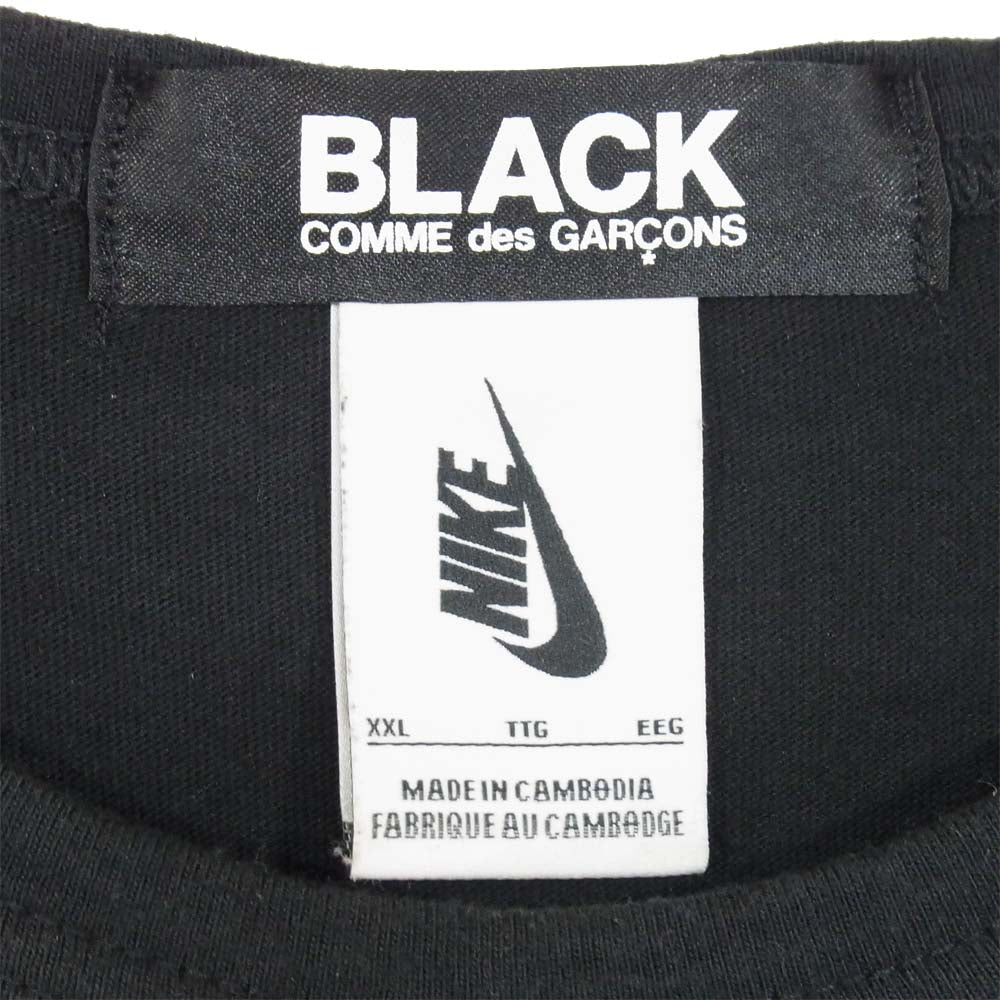 COMME des GARCONS コムデギャルソン 18SS CT2152-010 NIKE ナイキ BLACK COMME des GARCONS プリント Tシャツ ブラック系 XXL【中古】