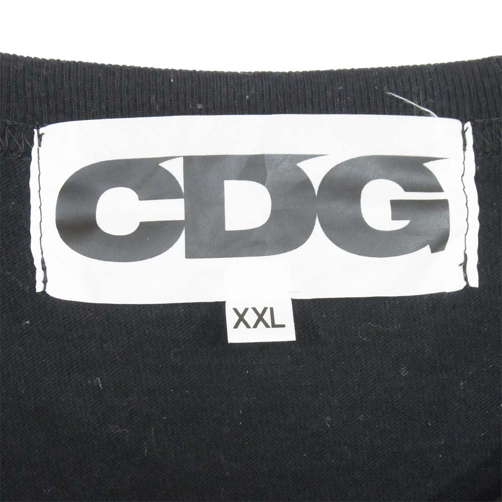 COMME des GARCONS コムデギャルソン SZ-T017 CDG stussy INTERNATIONAL TEE ロゴ プリント Tシャツ ブラック系 XXL【中古】