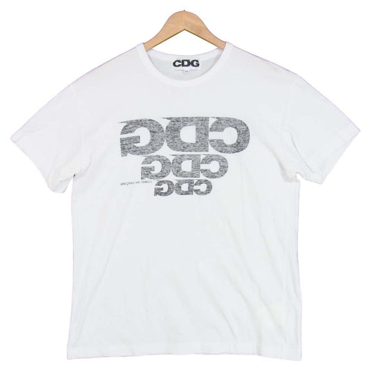COMME des GARCONS コムデギャルソン SZ-T022 CDG 反転 ロゴ プリント Tシャツ 日本製 ホワイト系 XXL【中古】