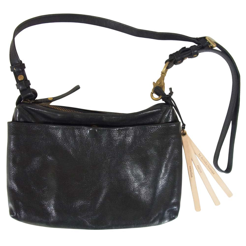 コーネリアンタウラス co16ssfs010 FlatShoulder Mini Steer oil leather ショルダー クラッチ 2way バッグ ブラック系【中古】