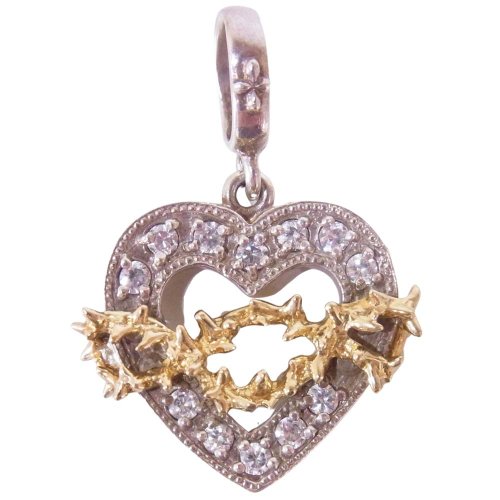 Loree Rodkin ローリーロドキン love＆hate ラヴ&ヘイト K18 ハート ペンダント シルバー系【中古】
