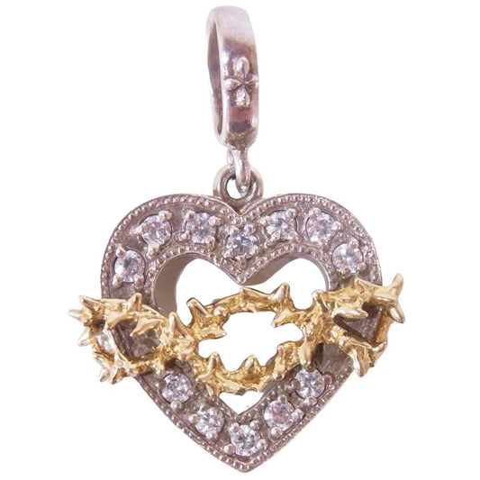 Loree Rodkin ローリーロドキン love＆hate ラヴ&ヘイト K18 ハート ペンダント シルバー系【中古】