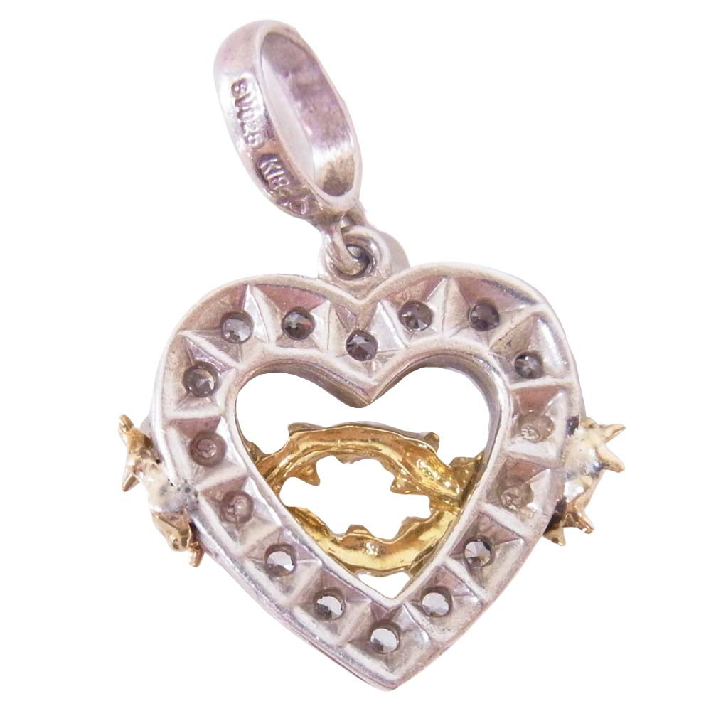 Loree Rodkin ローリーロドキン love＆hate ラヴ&ヘイト K18 ハート ペンダント シルバー系【中古】