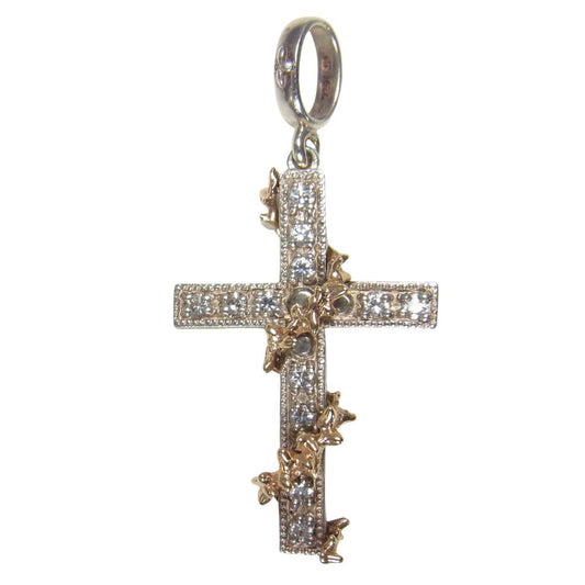Loree Rodkin ローリーロドキン love＆hate ラヴ&ヘイト K18 クロス ペンダント シルバー系【中古】