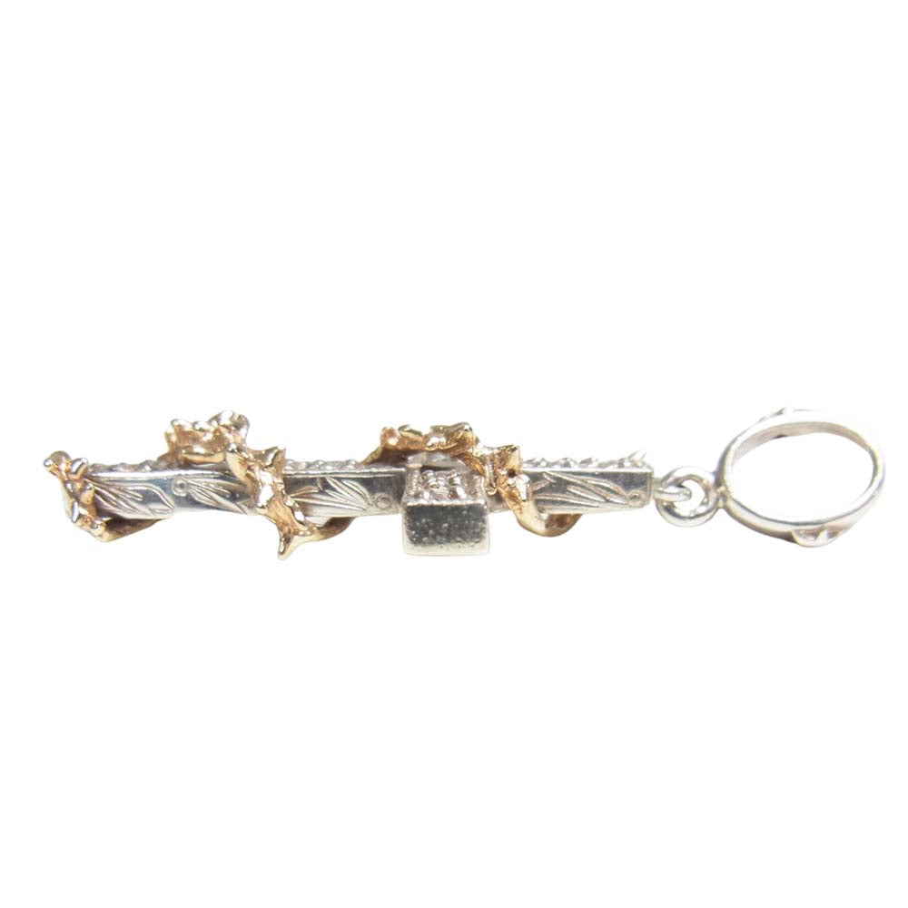 Loree Rodkin ローリーロドキン love＆hate ラヴ&ヘイト K18 クロス ペンダント シルバー系【中古】