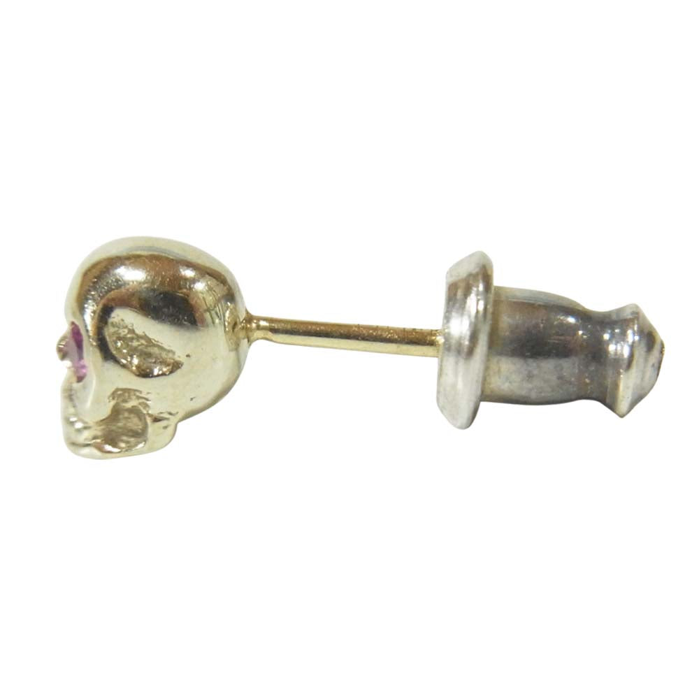 ROYAL ORDER ロイヤルオーダー K18 スカル スタッズ ピアス シルバー925 ゴールド系【中古】
