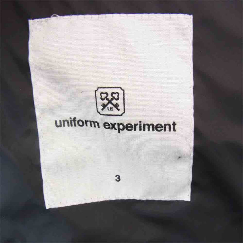 uniform experiment ユニフォームエクスペリメント 14AW UE-145071 フェルトポケット 中綿 ジャケット ブラック系 3【中古】