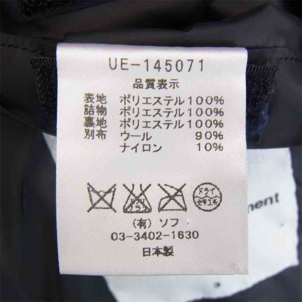 uniform experiment ユニフォームエクスペリメント 14AW UE-145071 フェルトポケット 中綿 ジャケット ブラック系 3【中古】