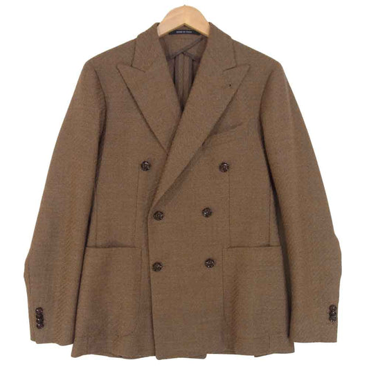 タリアトーレ ダブルブレスト ピークドラペル ウール ジャケット ブラウン系 46/7R【美品】【中古】