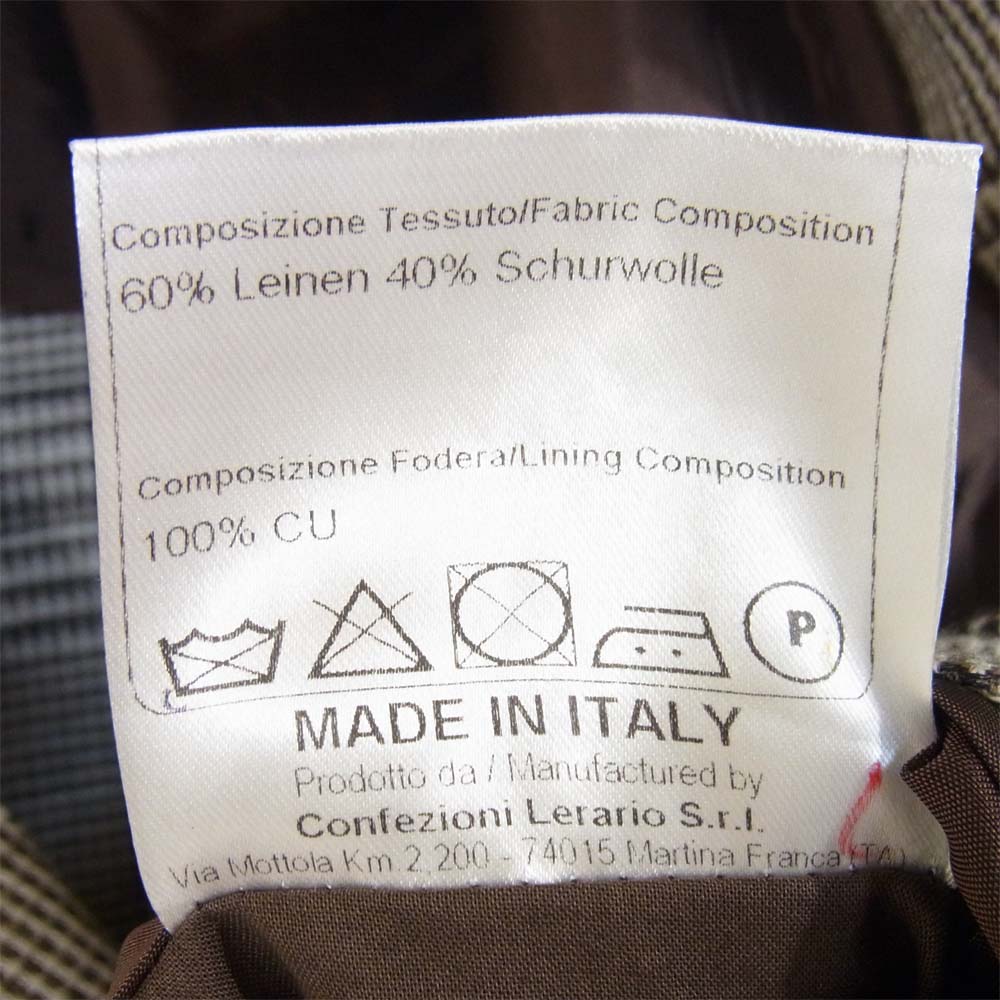 タリアトーレ 2B グレンチェック ジャケット イタリア製 白黒茶系 48/7R【美品】【中古】