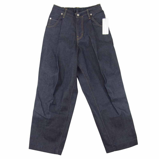 NEON SIGN ネオンサイン 21SS N0343 WIDE DENIM SLACKS ワイド デニム スラックス インディゴブルー系 42【極上美品】【中古】