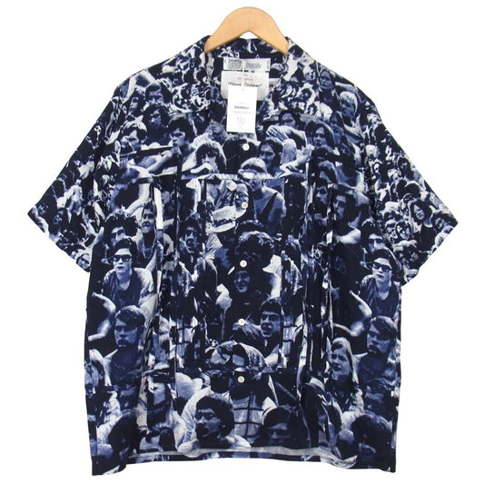 ダイリク 21SS FLOWER CHILDREN lloomm別注 WOODSTOCK Open Coller Shirt 総柄 オープンカラー 半袖 シャツ ネイビー系 M【極上美品】【中古】