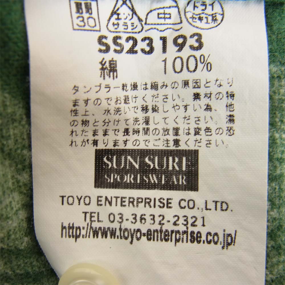SUN SURF サンサーフ 東洋エンタープライズ コットン 洋柄 ハイビスカス柄 アロハシャツ グリーン系 M【中古】