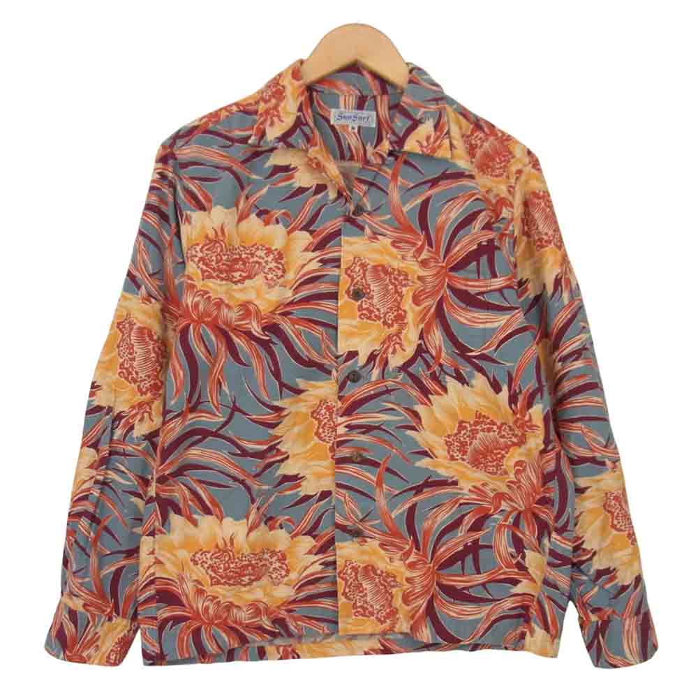 SUN SURF サンサーフ 東洋エンタープライズ コットン 洋柄 ハイビスカス柄 アロハシャツ マルチカラー系 M【中古】