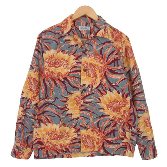 SUN SURF サンサーフ 東洋エンタープライズ コットン 洋柄 ハイビスカス柄 アロハシャツ マルチカラー系 M【中古】