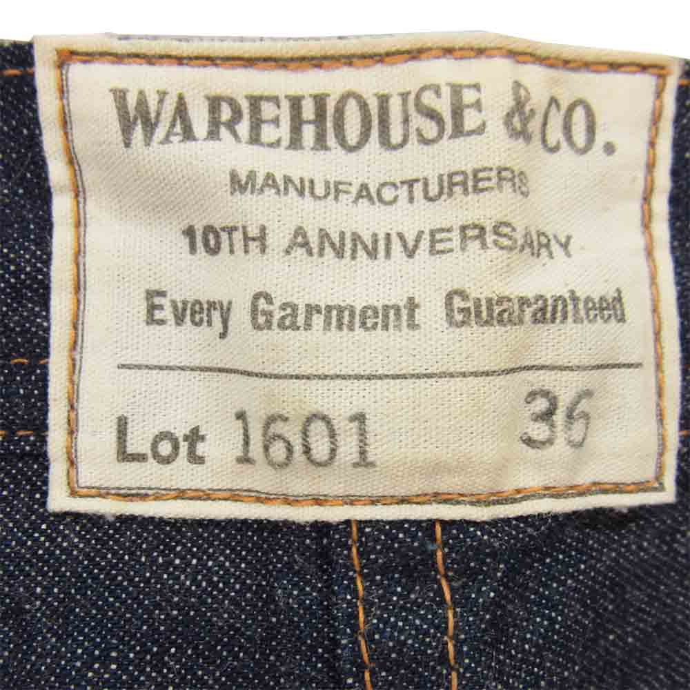 WAREHOUSE ウエアハウス 1601 10TH ANNIVERSARY 10周年記念 ブラックベアモデル デニムパンツ インディゴブルー系 36【極上美品】【中古】