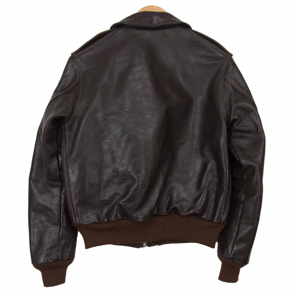 THE FEW ザフュー W535 AC23380 ROUGHWEAR ラフウェア 実名復刻 ホースハイド A-2 フライト ジャケット ブラウン系 40【中古】