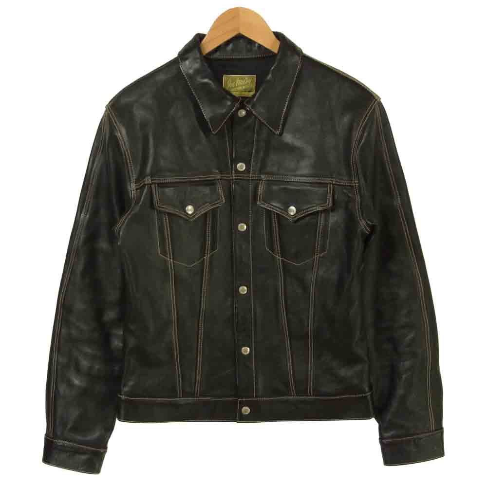 The REAL McCOY'S ザリアルマッコイズ MJ12010 極美品 JOE McCOY ジョーマッコイ LEATHER WESTERN JACKET ホースハイド レザー ウエスタン ジャケット ブラック系 42【美品】【中古】