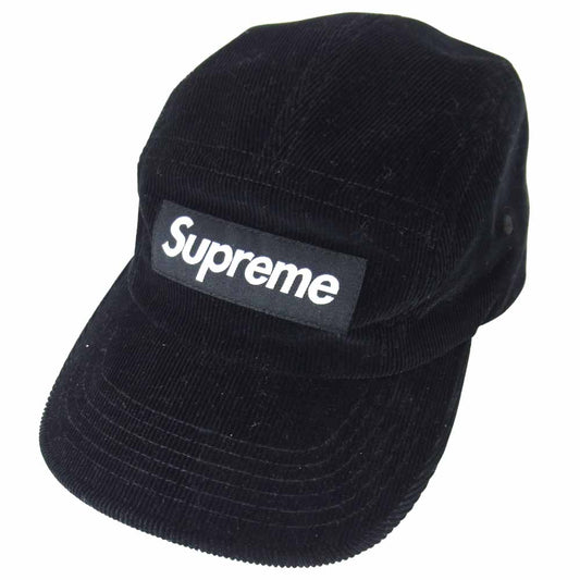 Supreme シュプリーム 18SS Corduroy Box Logo Camp Cap ボックスロゴ コーデュロイ キャップ ブラック系【中古】