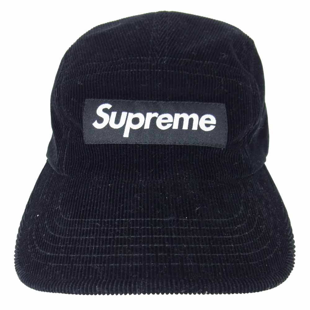 Supreme シュプリーム 18SS Corduroy Box Logo Camp Cap ボックスロゴ コーデュロイ キャップ ブラック系【中古】