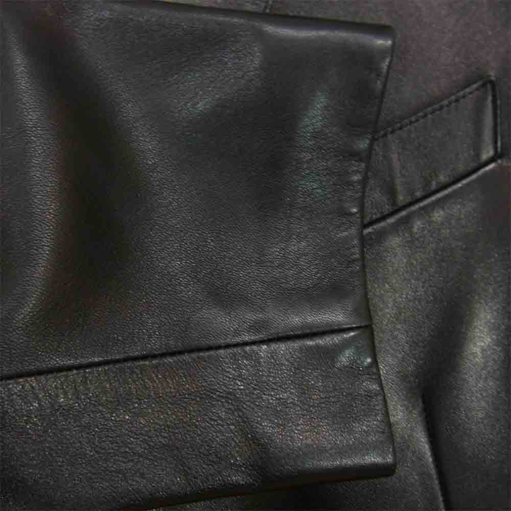 Ermenegildo Zegna エルメネジルドゼニア D-TK-6297 イタリア製 レザー テーラードジャケット ブラック系 50【中古】