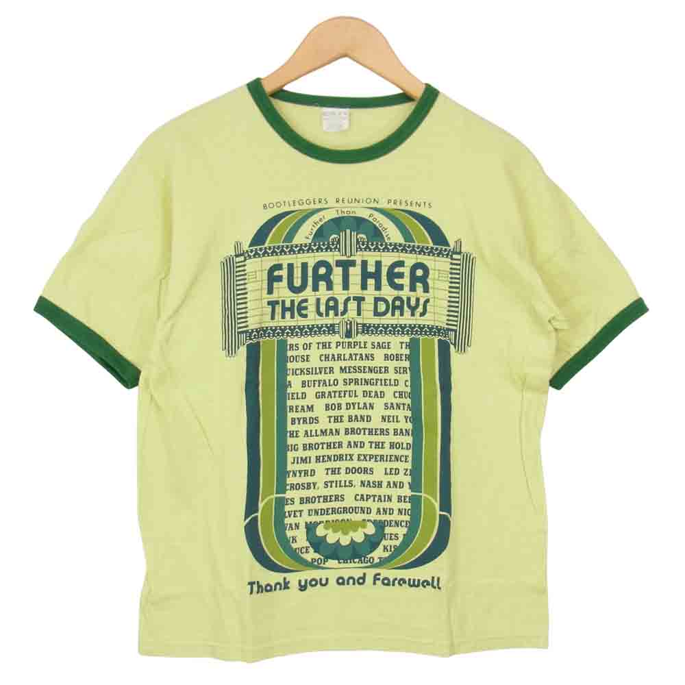 BOOTLEGGERS ブートレガーズ プリント トリム Tシャツ ライトグリーン系 M【中古】