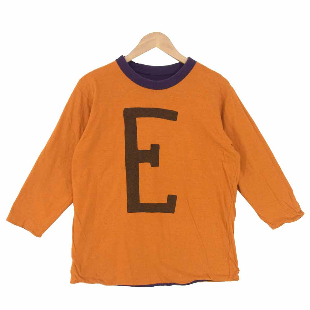 FREEWHEELERS フリーホイーラーズ GUARDING THE MANHATTAN BRIDGE リバーシブル Tシャツ カットソー 紫オレンジ系 M【中古】