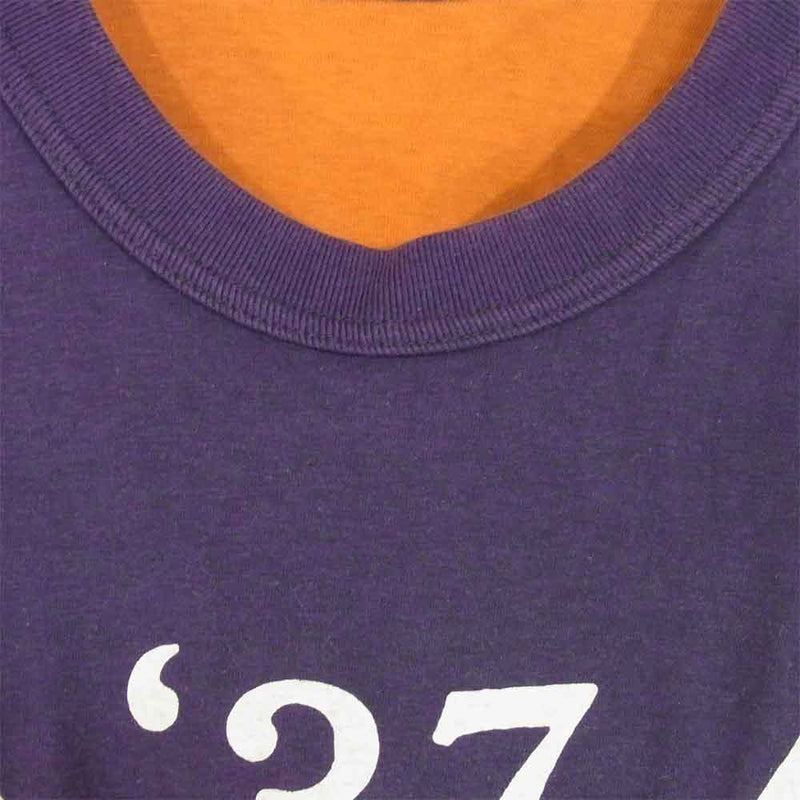 FREEWHEELERS フリーホイーラーズ GUARDING THE MANHATTAN BRIDGE リバーシブル Tシャツ カットソー 紫オレンジ系 M【中古】